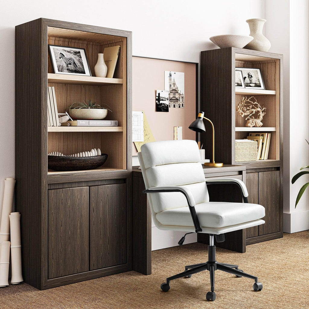 Sedia Joseph Modern Task in similpelle con blocco dell'inclinazione e inclinazione centrale di HULALA HOME