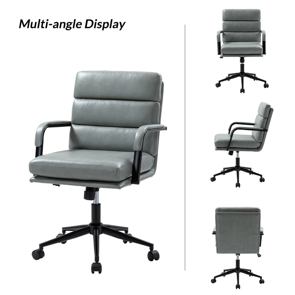 Sedia Joseph Modern Task in similpelle con blocco dell'inclinazione e inclinazione centrale di HULALA HOME