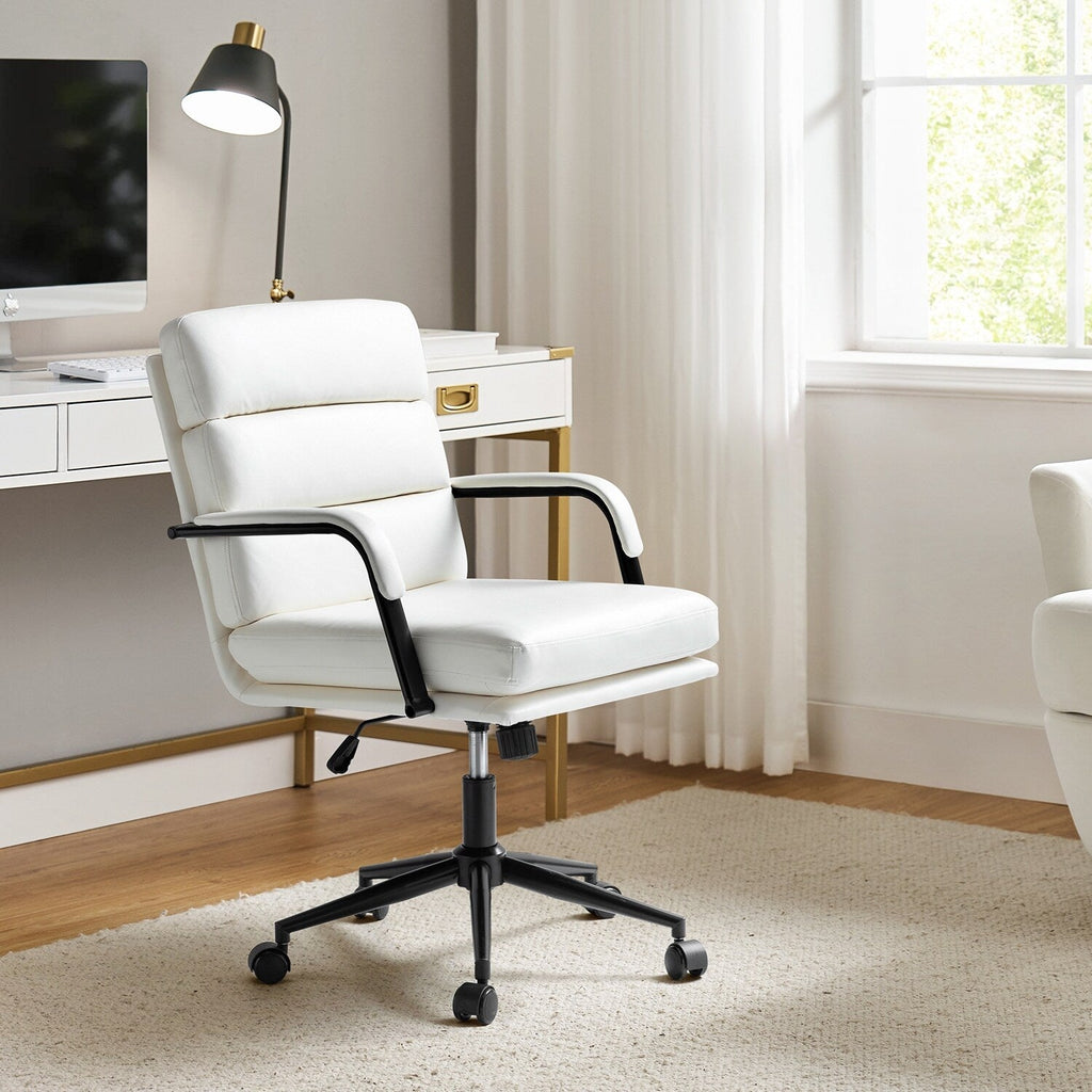 Sedia Joseph Modern Task in similpelle con blocco dell'inclinazione e inclinazione centrale di HULALA HOME