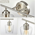 Lampada da bagno KAWOTI dimmerabile a 4 luci in metallo con paralume in vetro