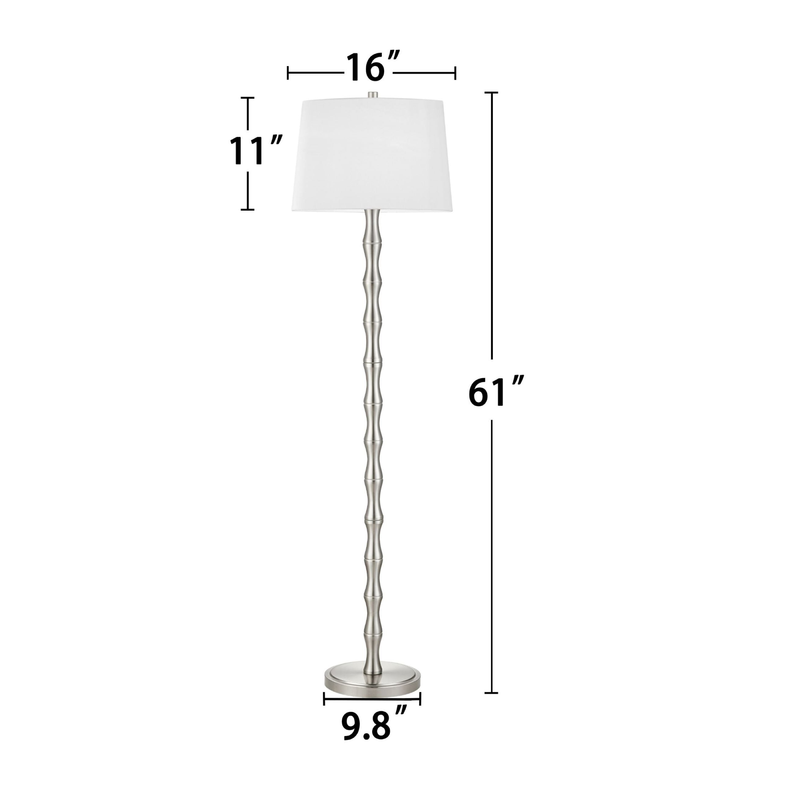 Lampada da terra KAWOTI da 61'' con paralume in tessuto Empire
