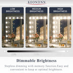 Specchio da trucco LED Keonjinn Hollywood con 15/18 luci LED