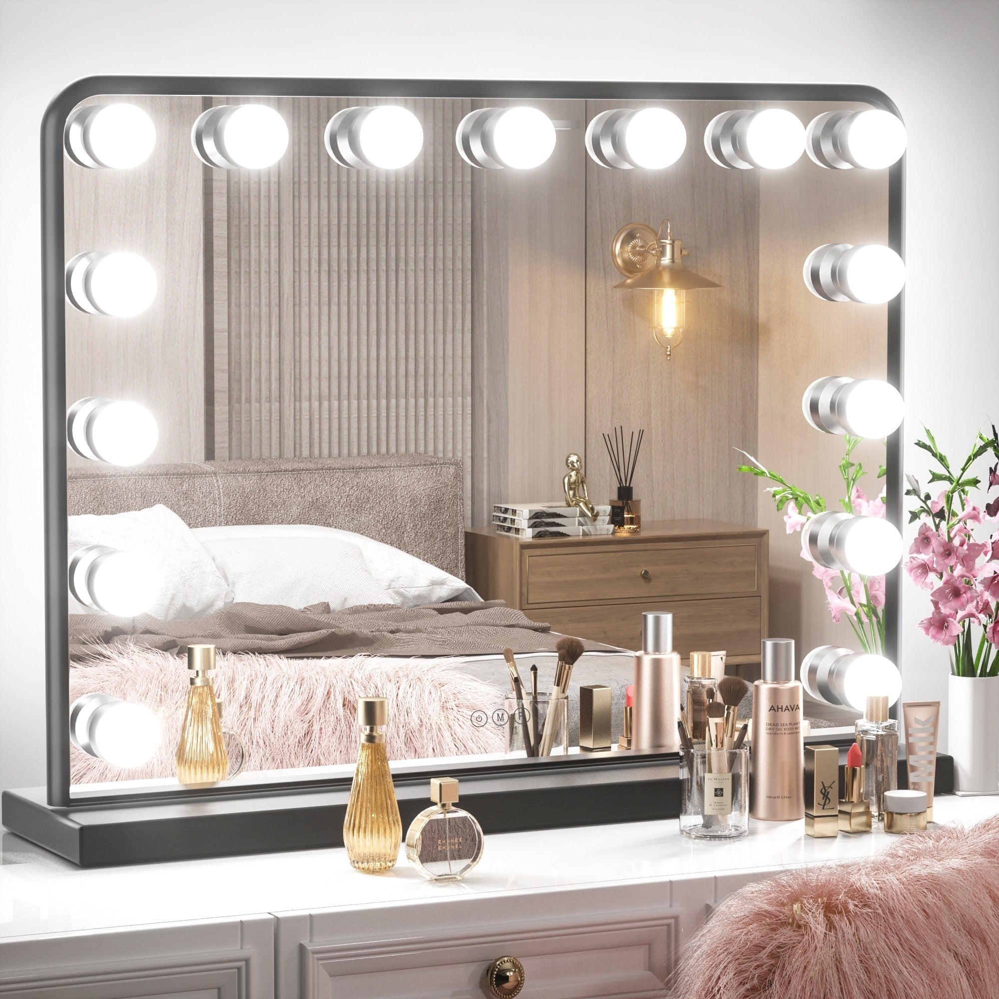 Specchio da trucco LED Keonjinn Hollywood con 15/18 luci LED