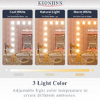 Specchio da trucco LED Keonjinn Hollywood con 15/18 luci LED