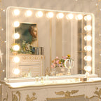 Specchio da trucco LED Keonjinn Hollywood con 15/18 luci LED