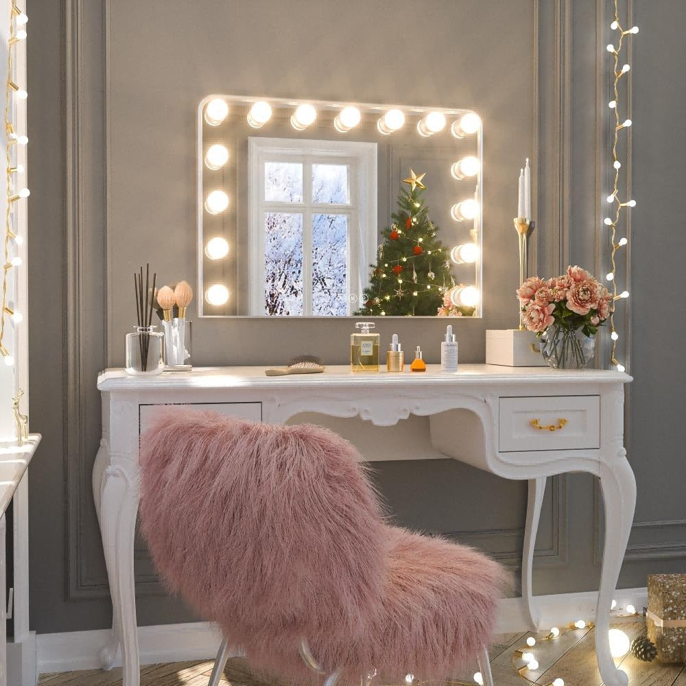 Specchio da trucco LED Keonjinn Hollywood con 15/18 luci LED