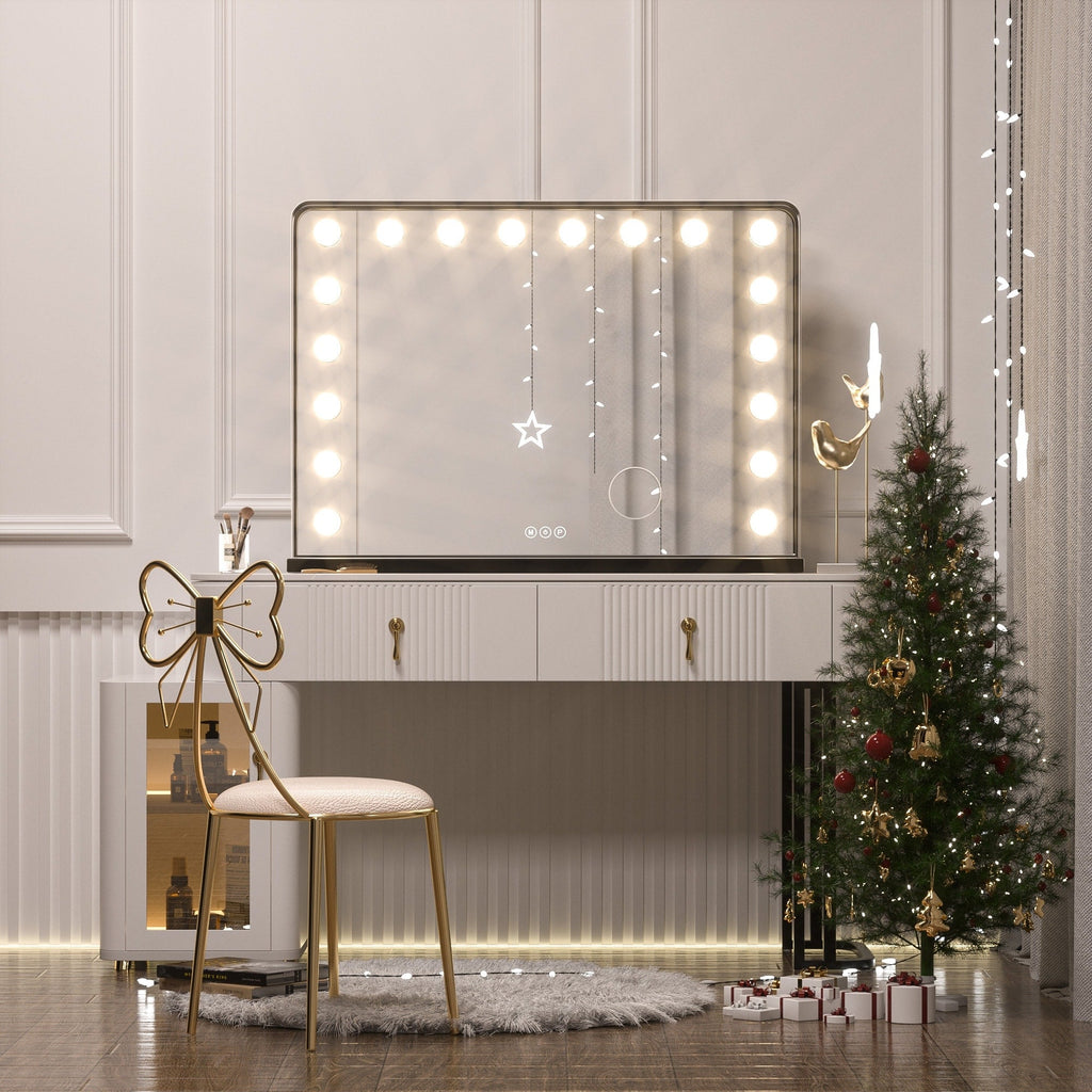 Specchio da trucco LED Keonjinn Hollywood con 15/18 luci LED