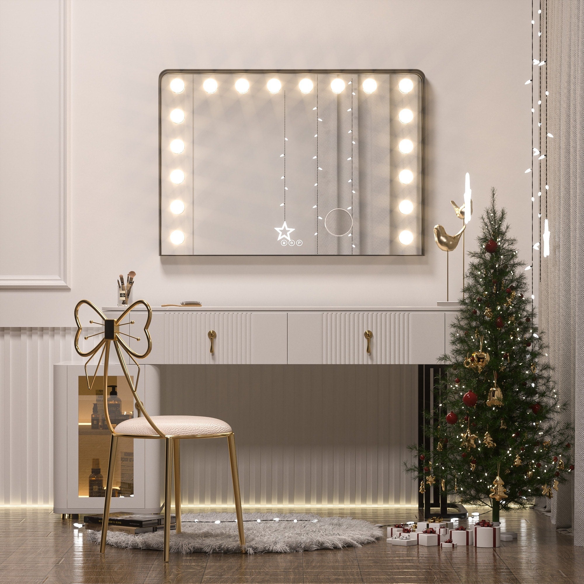 Specchio da trucco LED Keonjinn Hollywood con 15/18 luci LED