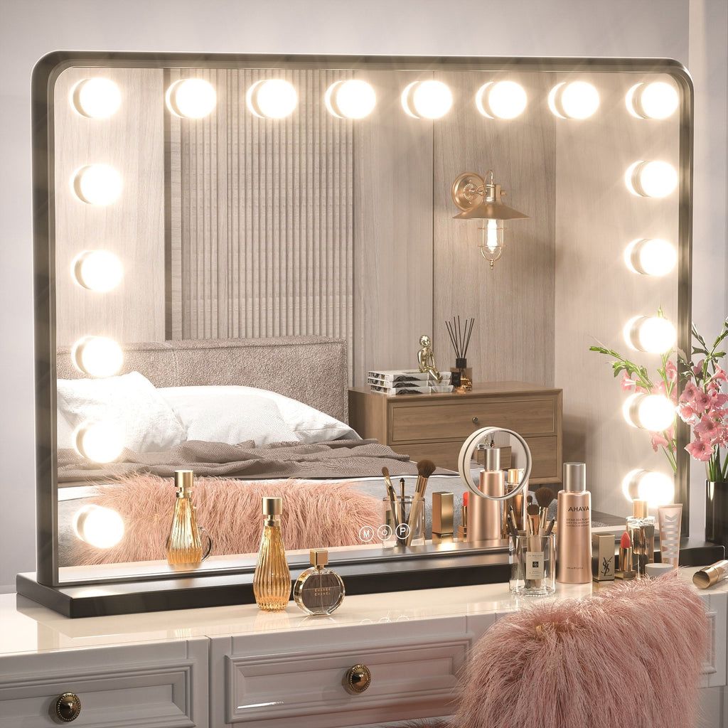 Specchio da trucco LED Keonjinn Hollywood con 15/18 luci LED