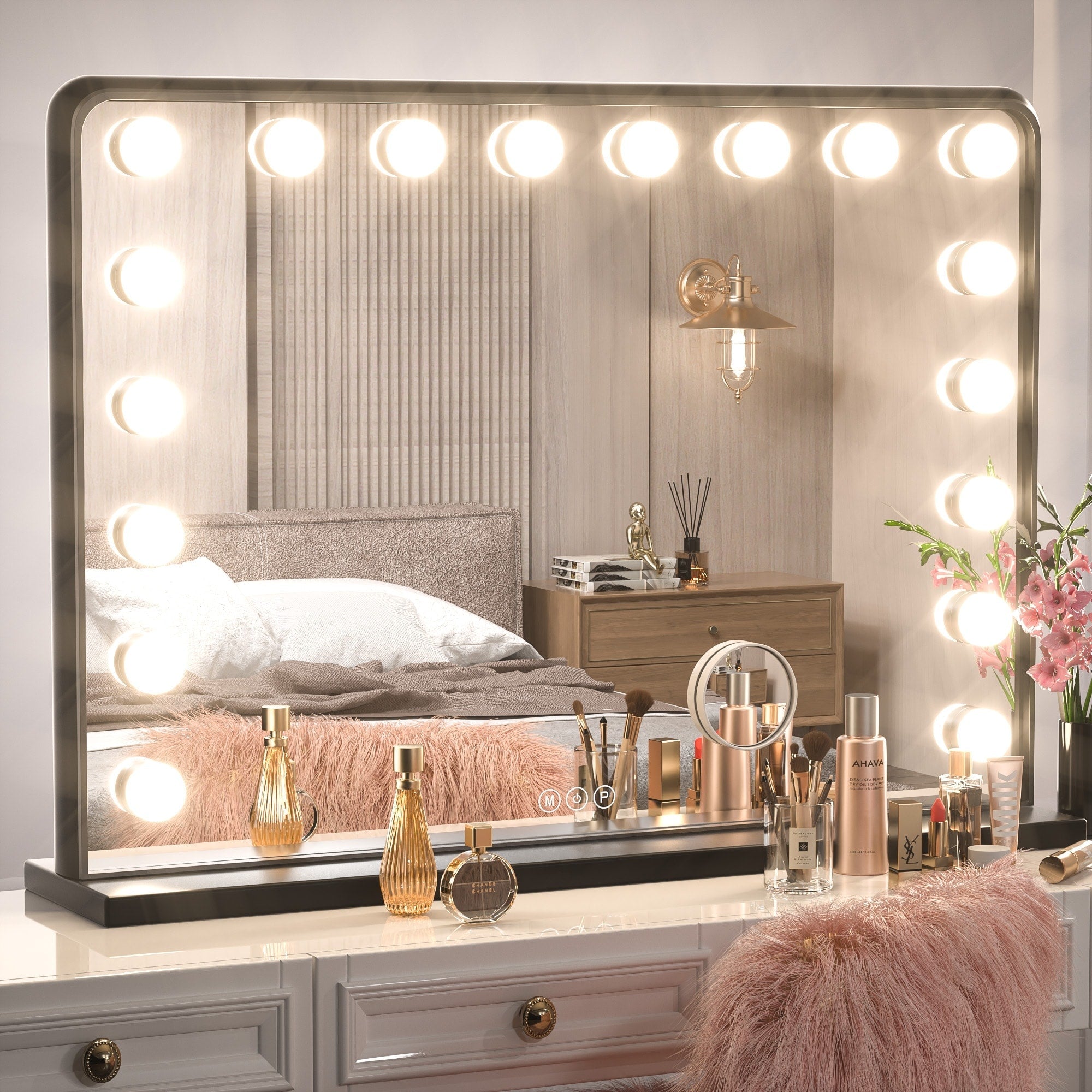 Specchio da trucco LED Keonjinn Hollywood con 15/18 luci LED