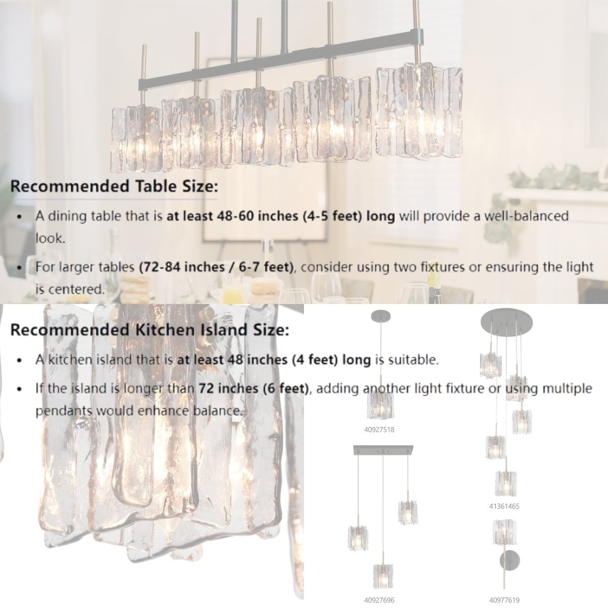 Lampadario lineare moderno Kasy a 5 luci con isola da cucina in vetro testurizzato, design unico