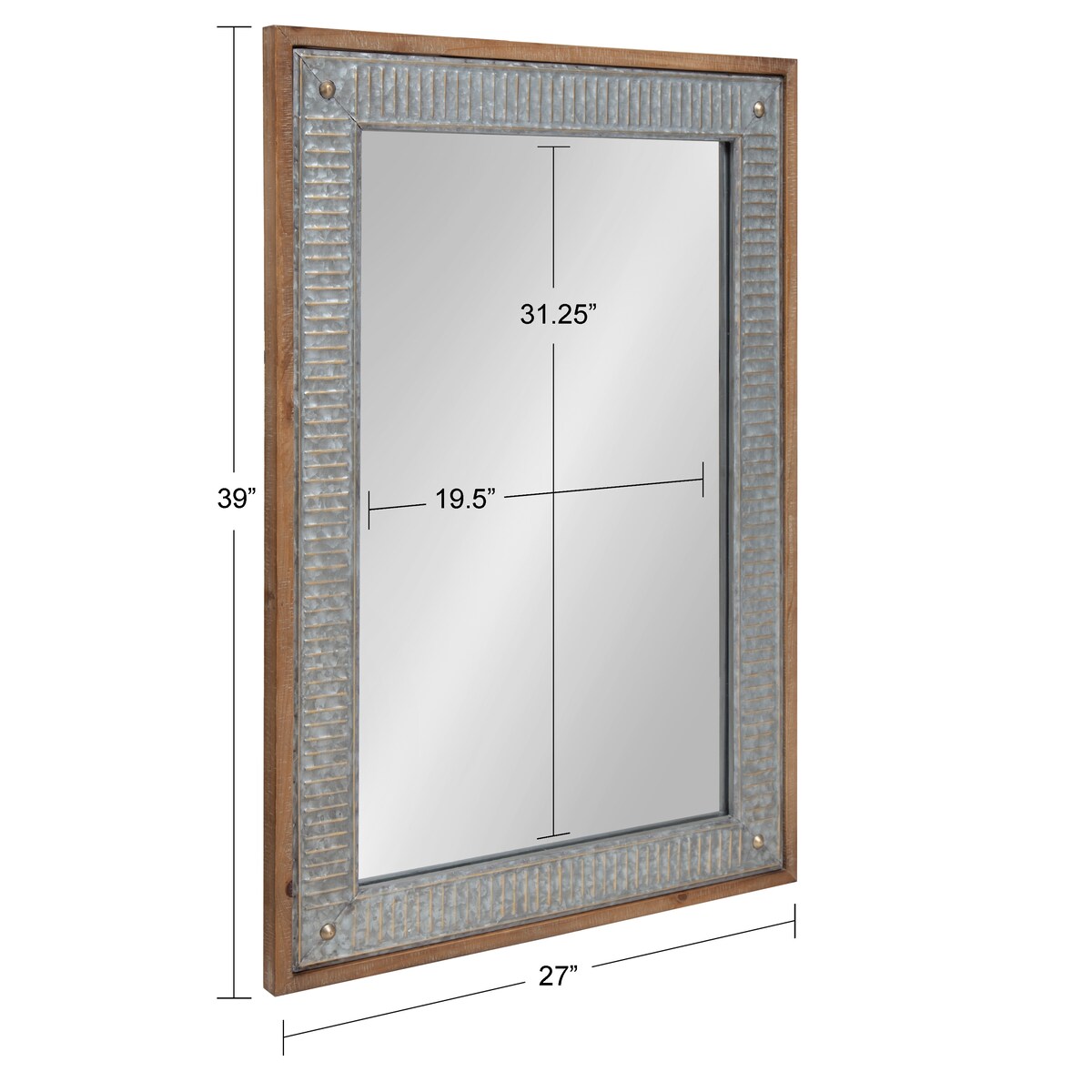 Specchio da parete in legno e metallo Kate e Laurel Deely