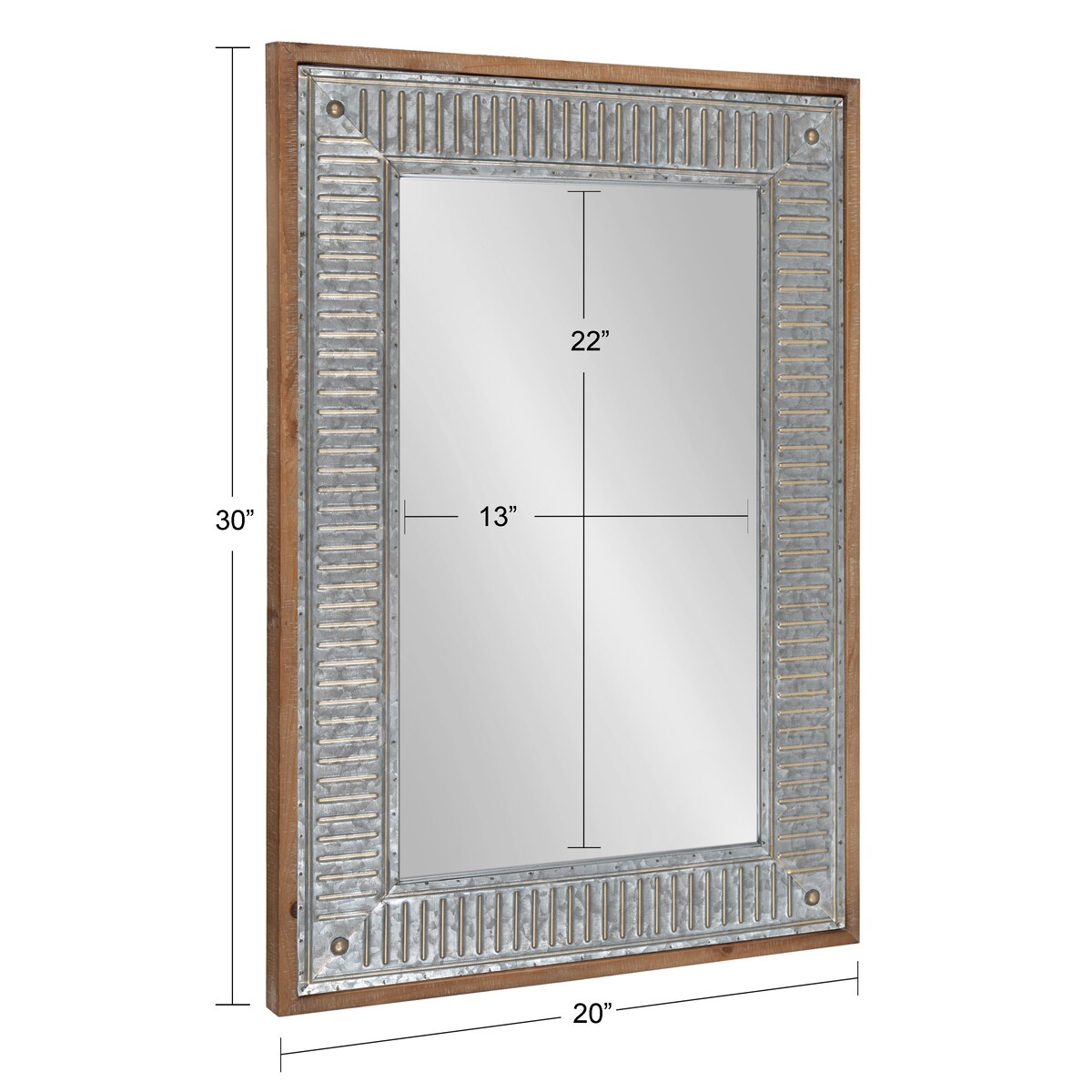 Specchio da parete in legno e metallo Kate e Laurel Deely