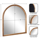 Specchio da parete in legno ad arco di Kate e Laurel Hatherleigh