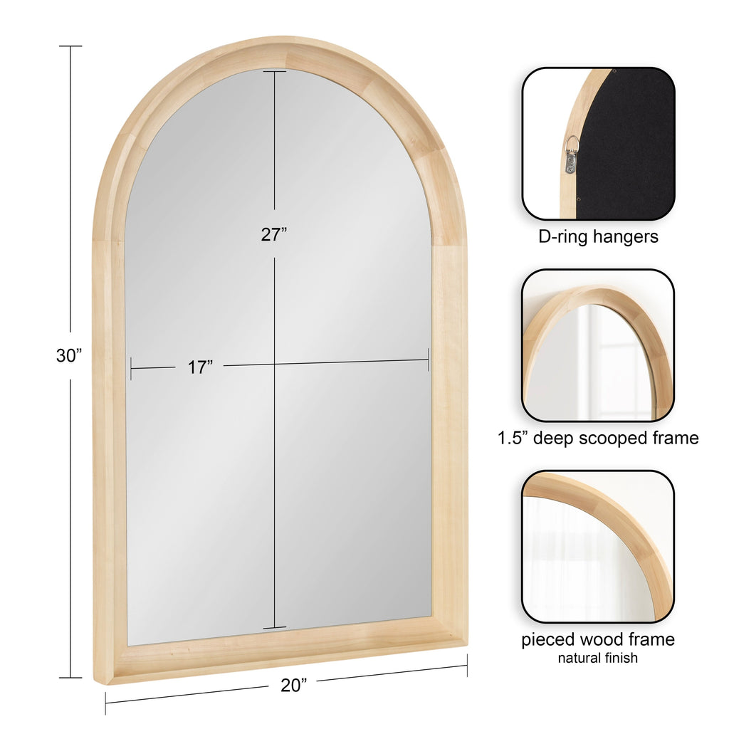 Specchio da parete in legno ad arco di Kate e Laurel Hatherleigh