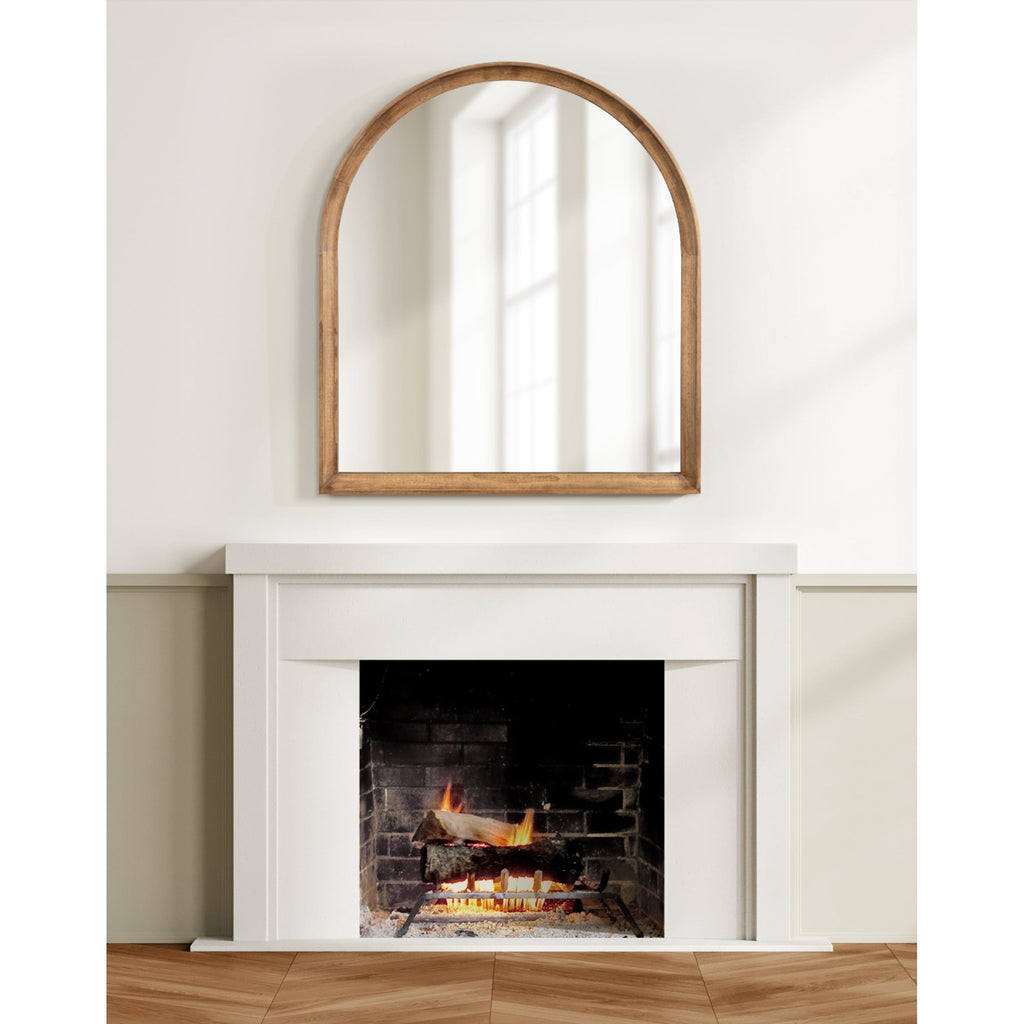 Specchio da parete in legno ad arco di Kate e Laurel Hatherleigh