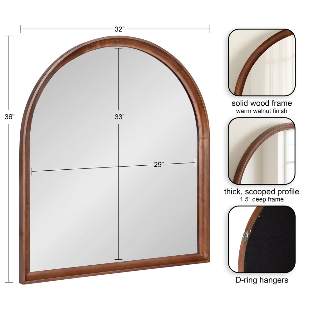 Specchio da parete in legno ad arco di Kate e Laurel Hatherleigh