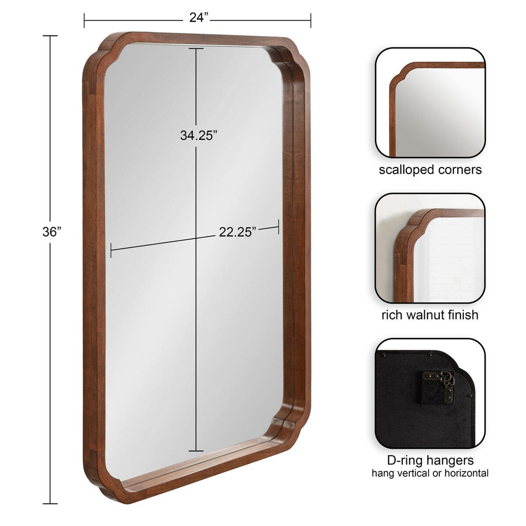 Specchio da parete quadrato in legno di Kate e Laurel Marston