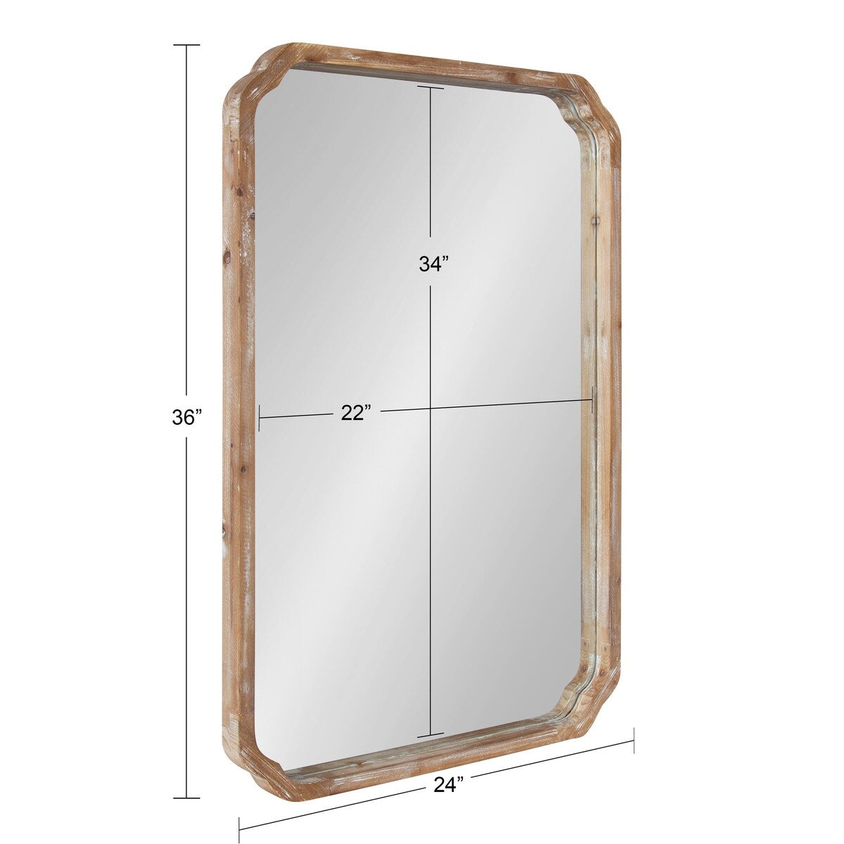 Specchio da parete quadrato in legno di Kate e Laurel Marston