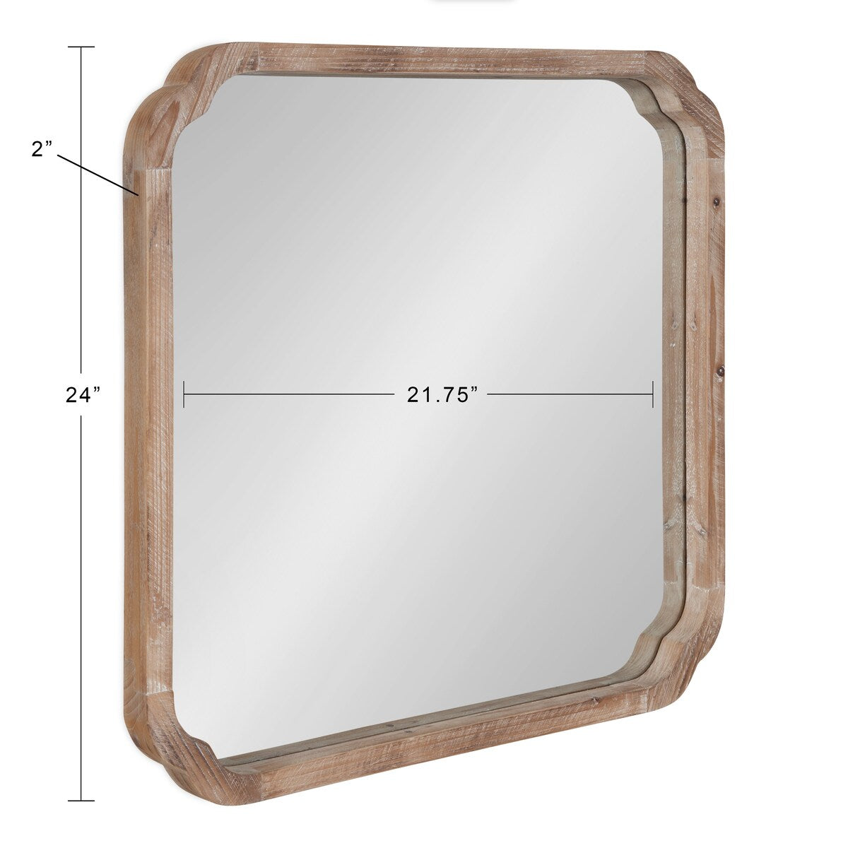 Specchio da parete quadrato in legno di Kate e Laurel Marston