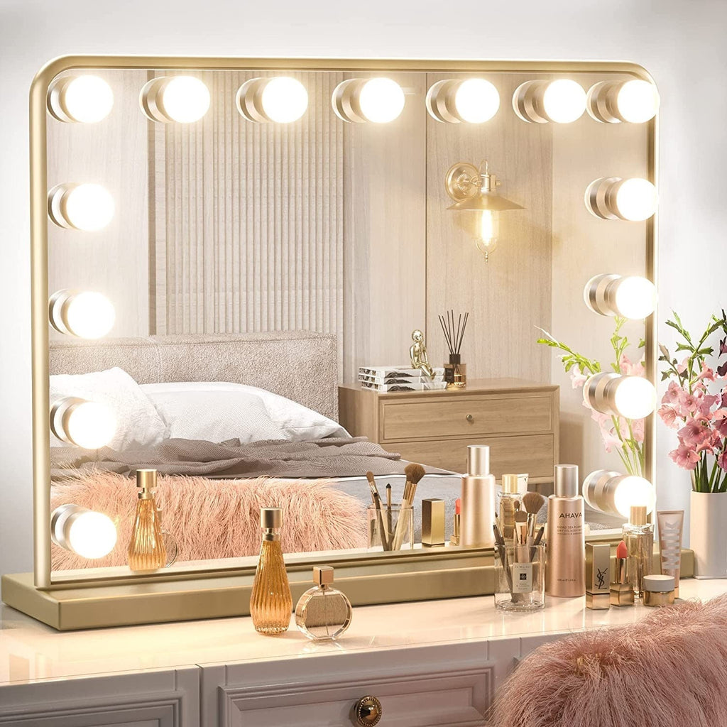 Specchio da trucco LED Keonjinn Hollywood con 15/18 luci LED