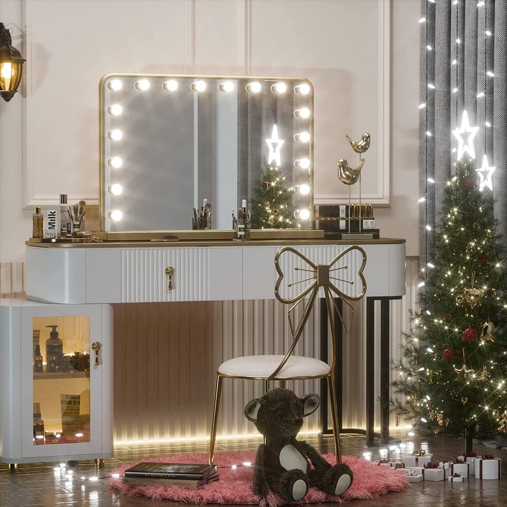 Specchio da trucco LED Keonjinn Hollywood con 15/18 luci LED