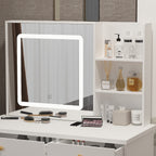 Set da trucco Kerrogee con specchio illuminato regolabile e sgabello - 39,4 L x 19,7 W x 53,5 H