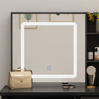 Set da trucco Kerrogee con specchio illuminato regolabile e sgabello - 39,4 L x 19,7 W x 53,5 H