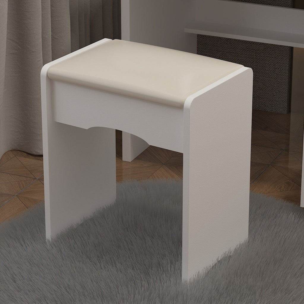 Set da trucco Kerrogee con specchio illuminato regolabile e sgabello - 39,4 L x 19,7 W x 53,5 H
