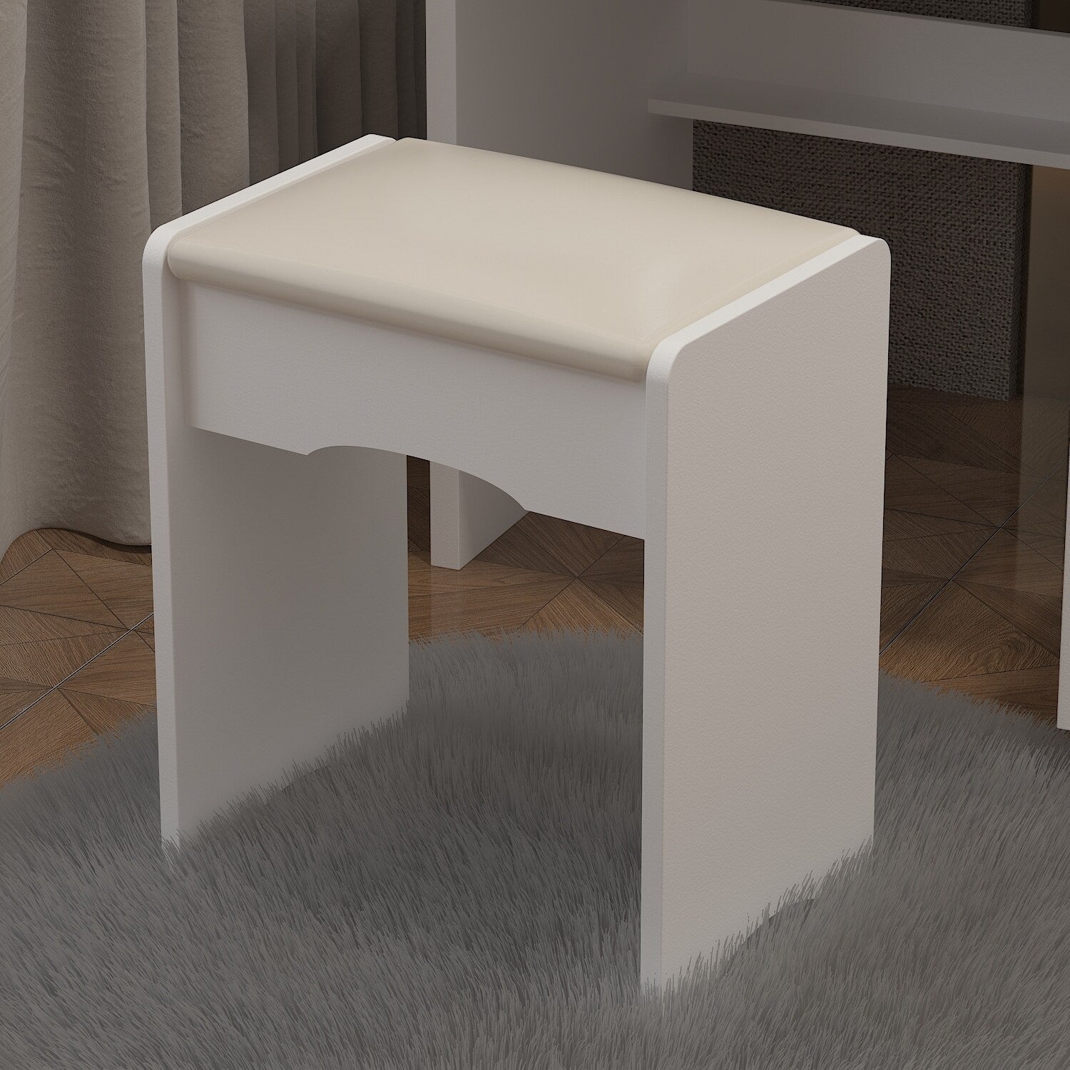 Set da trucco Kerrogee con specchio illuminato regolabile e sgabello - 39,4 L x 19,7 W x 53,5 H