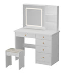 Set da trucco Kerrogee con specchio illuminato regolabile e sgabello - 39,4 L x 19,7 W x 53,5 H