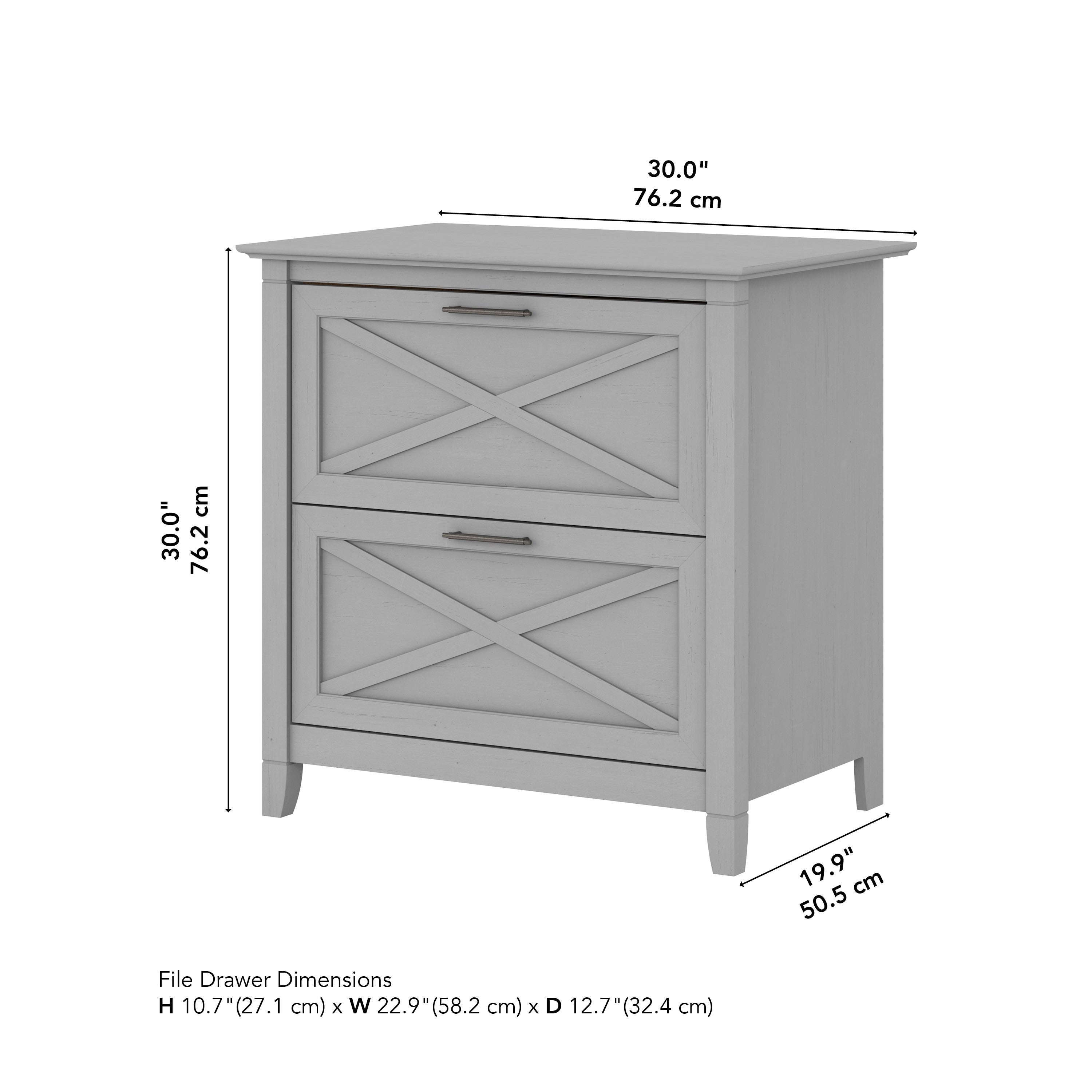 Mobiletto laterale per archivio a 2 cassetti Key West di Bush Furniture