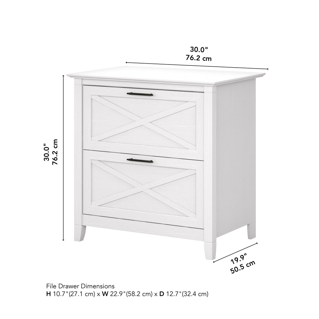Mobiletto laterale per archivio a 2 cassetti Key West di Bush Furniture