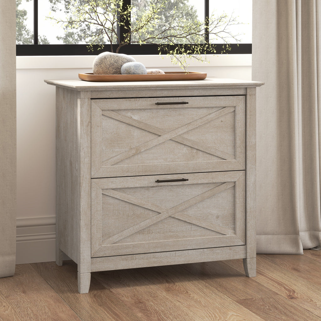 Mobiletto laterale per archivio a 2 cassetti Key West di Bush Furniture