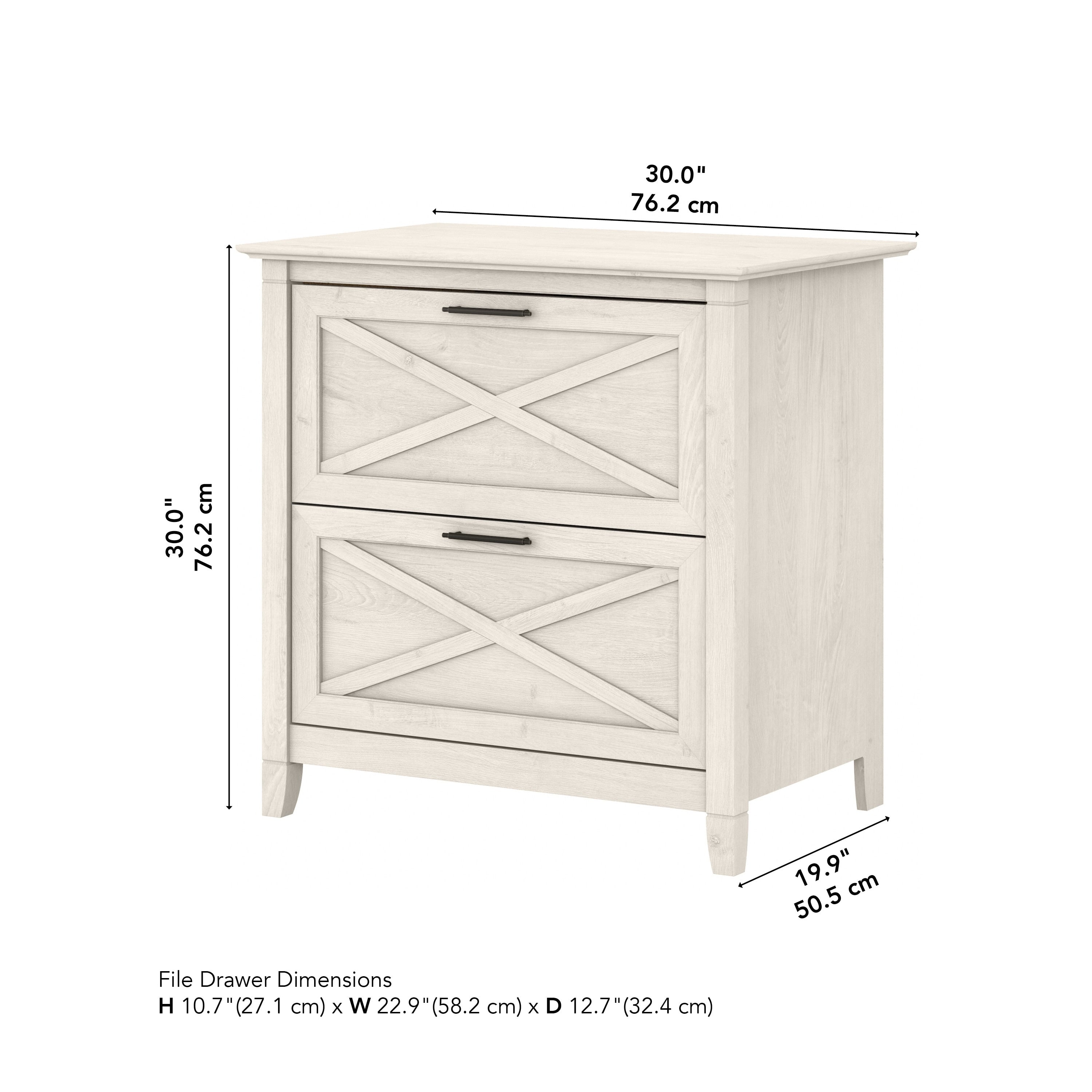 Mobiletto laterale per archivio a 2 cassetti Key West di Bush Furniture