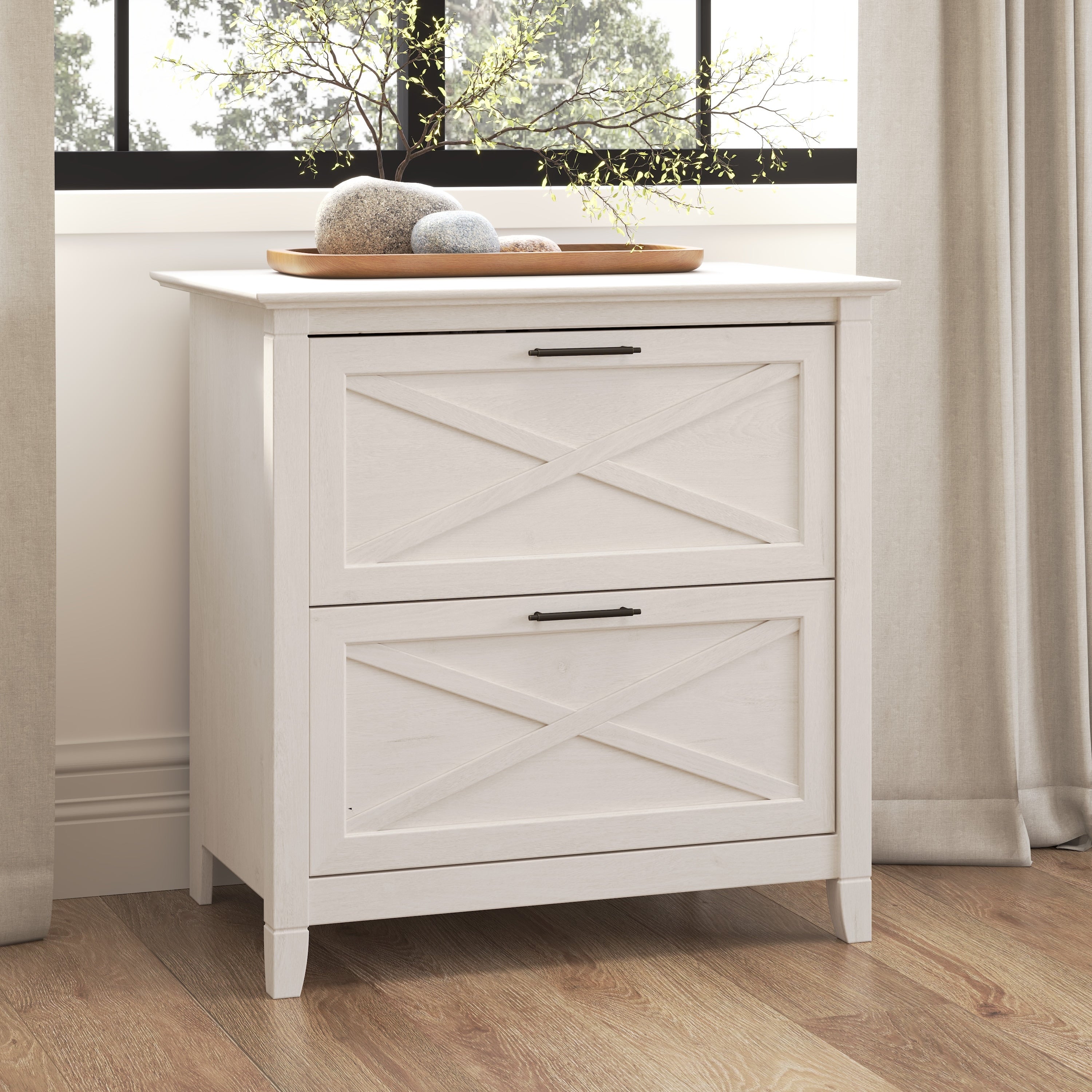Mobiletto laterale per archivio a 2 cassetti Key West di Bush Furniture