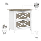 Mobiletto laterale per archivio a 2 cassetti Key West di Bush Furniture