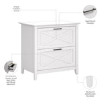 Mobiletto laterale per archivio a 2 cassetti Key West di Bush Furniture