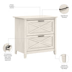Mobiletto laterale per archivio a 2 cassetti Key West di Bush Furniture