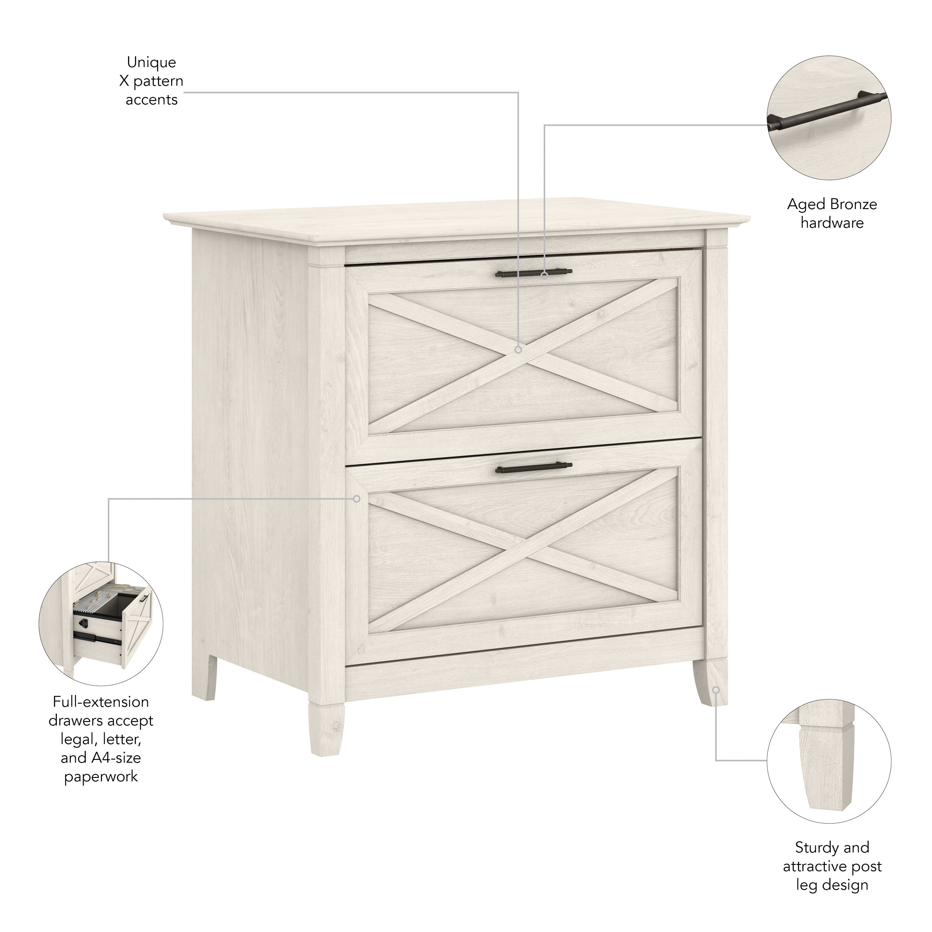 Mobiletto laterale per archivio a 2 cassetti Key West di Bush Furniture