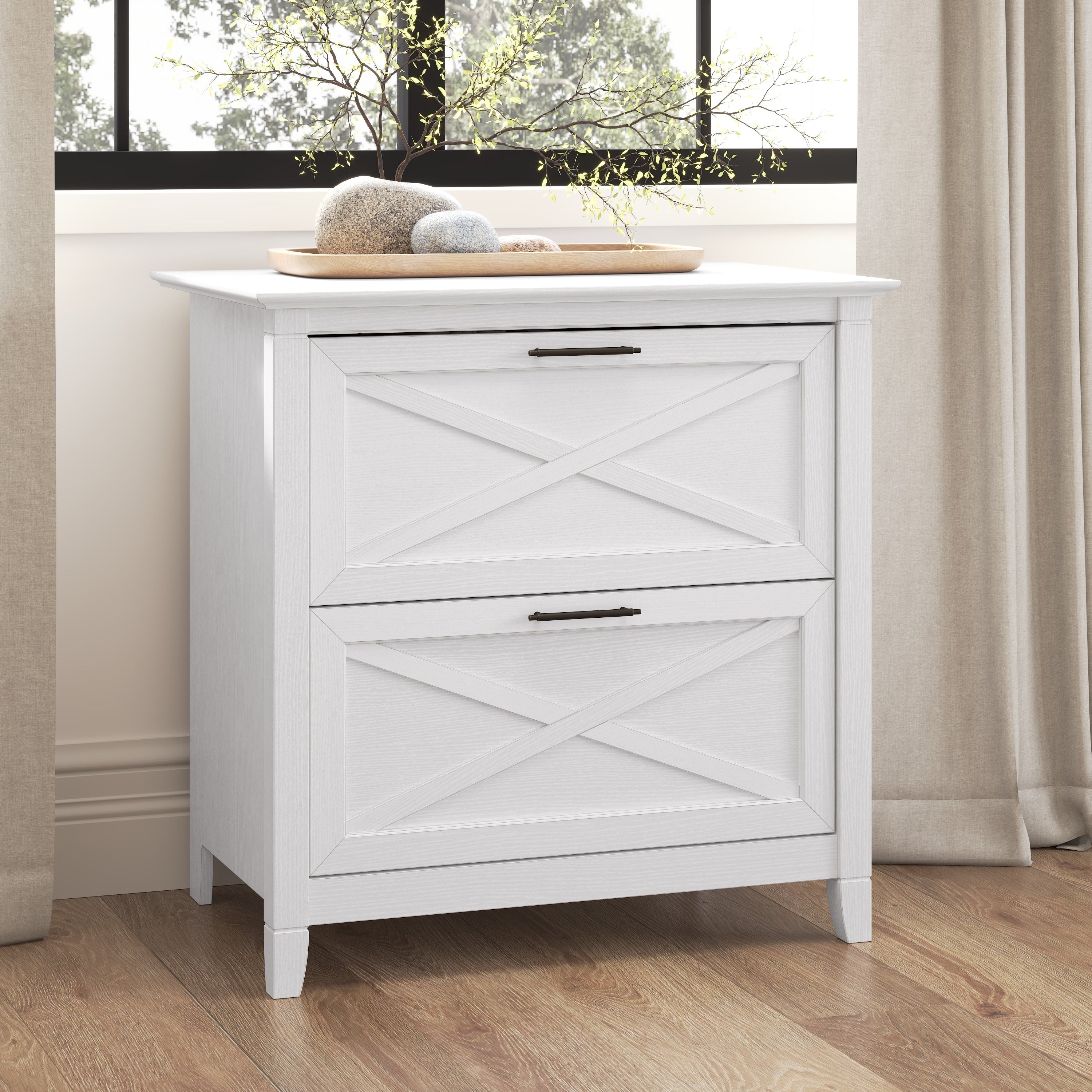 Mobiletto laterale per archivio a 2 cassetti Key West di Bush Furniture