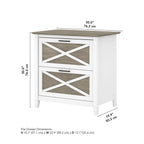 Mobiletto laterale per archivio a 2 cassetti Key West di Bush Furniture