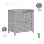 Mobiletto laterale per archivio a 2 cassetti Key West di Bush Furniture
