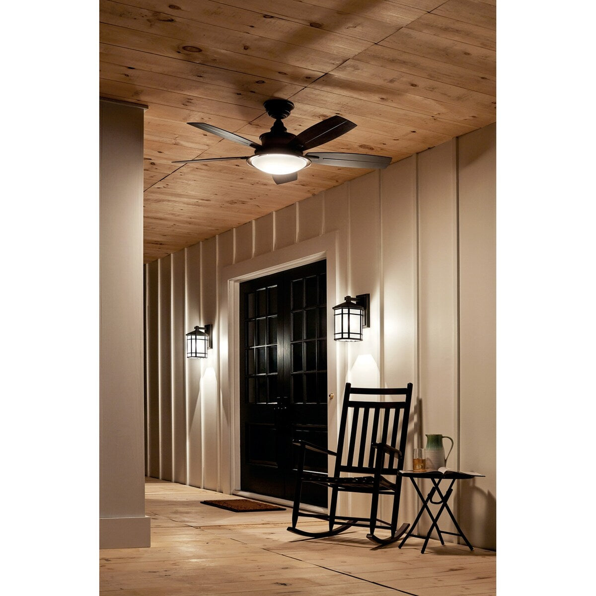 Ventilatore da soffitto a LED a 5 pale Kichler Cameron 52 con telecomando