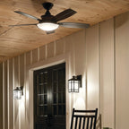 Ventilatore da soffitto a LED a 5 pale Kichler Cameron 52 con telecomando