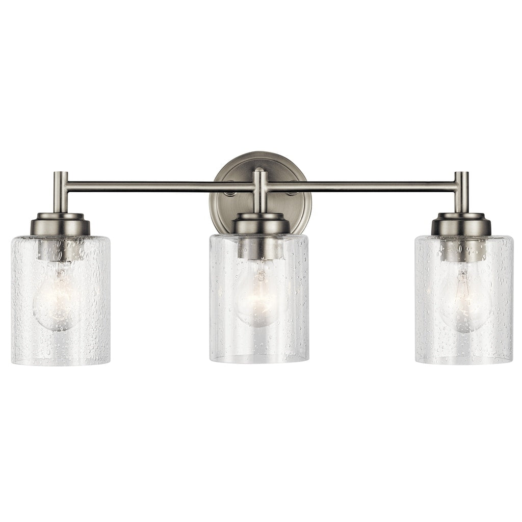 Lampada da bagno Kichler Lighting Winslow a 3 luci in nichel spazzolato