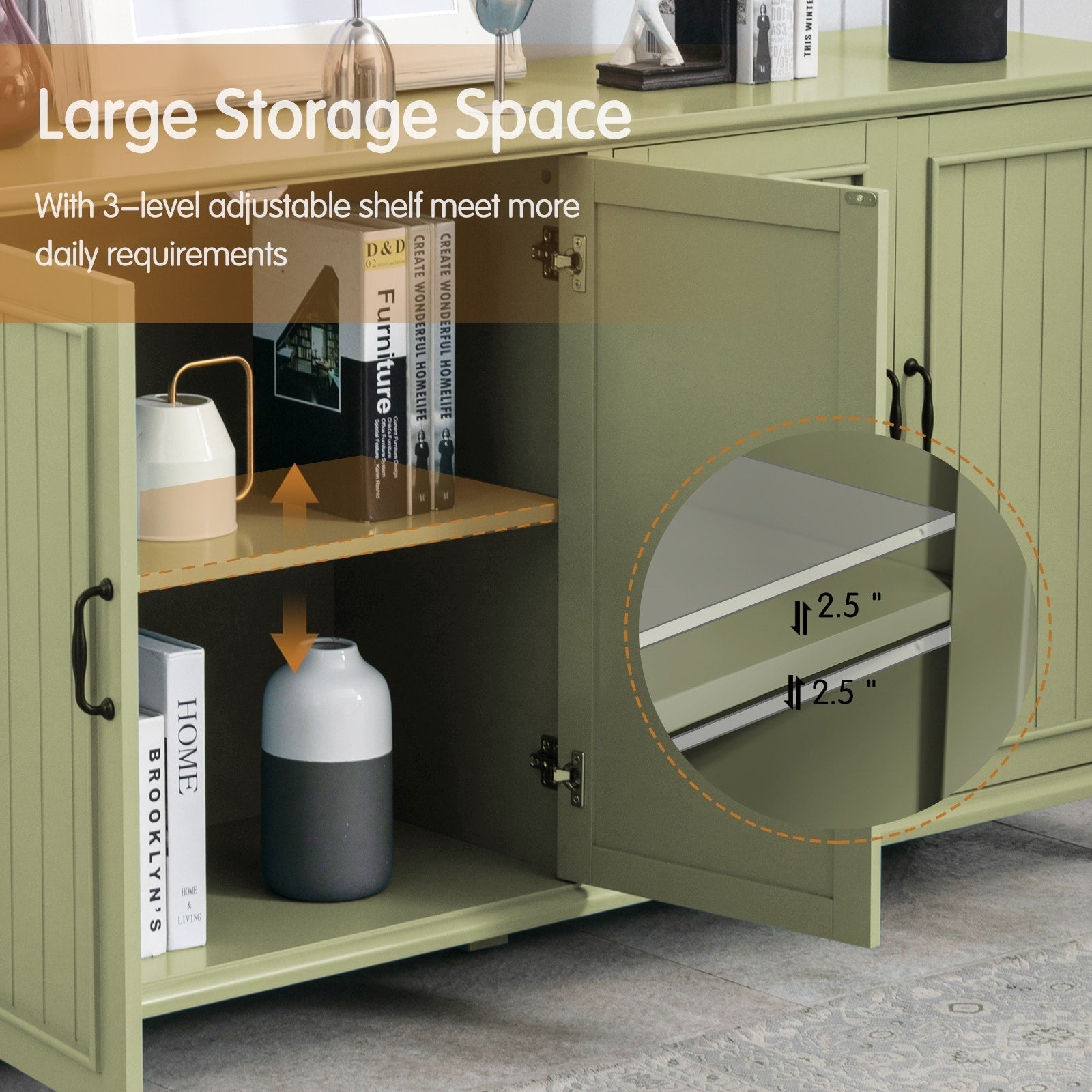 Credenza da cucina, mobile bar, mobiletto portaoggetti decorativo