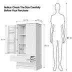 Mobile dispensa da cucina, mobiletto da bagno indipendente con 2 ante e cassetti