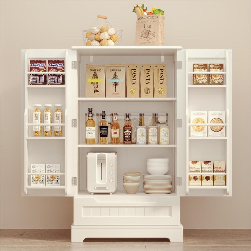 Mobile dispensa da cucina, mobiletto da bagno indipendente con 2 ante e cassetti