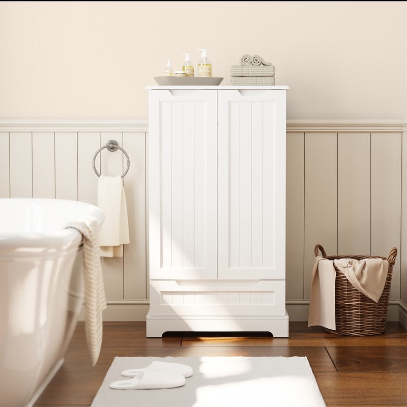 Mobile dispensa da cucina, mobiletto da bagno indipendente con 2 ante e cassetti